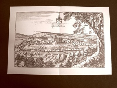 Castello di Hämelschenburg Germania Incisione Merian Matthäus del 1640 Ristampa 