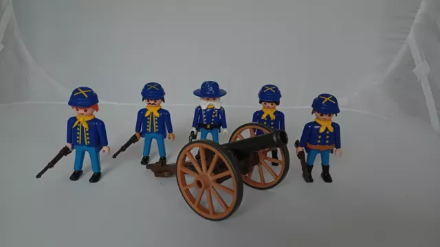 Playmobil Western Nordstaatler/Nordstaaten fünf Soldaten mit Kanone