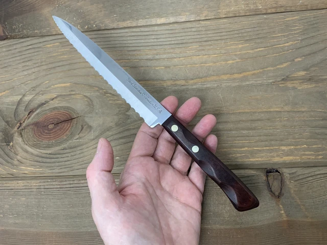 Vtg Ekco Flint Arrowhead Chef Knife 6” Serrated Blade Stainless Vanadium USA EUC