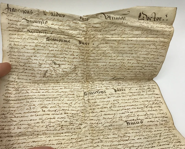 Rare parchemin très ancien de château feuille à déchiffrer identifier avec sceau 2