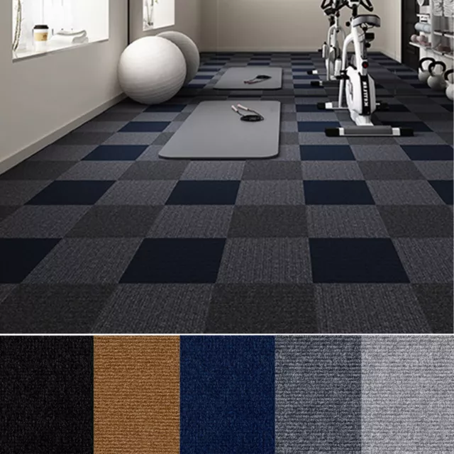 20/40/60x Self Adhesive Carpet Tiles Commercial Office Home Shop Retail Flooring