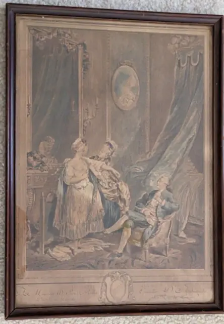 "Le Petit Jour" - by De Launay - 1774 French Masterpiece Engraving - Framed