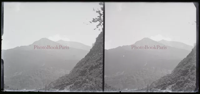 France Montagne Paysage c1940 Photo NEGATIVE Plaque Stereo Vintage V21T9n3