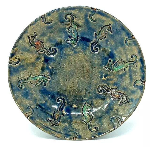 Seahorse Pottery Trinket Dish Vanity Tray Student or Studio Art Project Piece