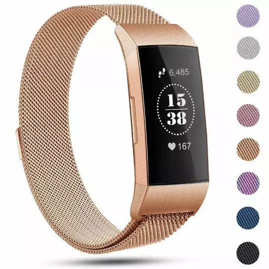 For Fitbit Charge 4 Strap Replacement Milanese Band Metal Stainless Steel Magnet