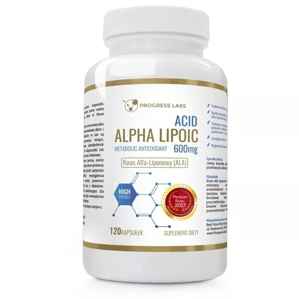 Alpha Liponsäure ALA 600mg 120 Vege Kapseln (Alpha Lipoic Acid)