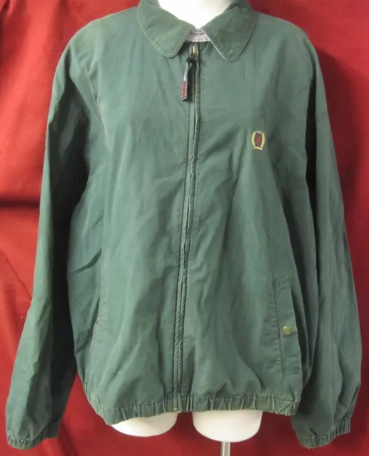 Vintage Tommy Hilfiger Full Zip Crest Windbreaker Jacket Green Men's Size XL