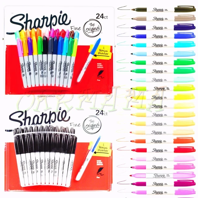 24 +1 SHARPIE Markers Permanent Sharpies Marker Pen Bulk Texta Fine Point