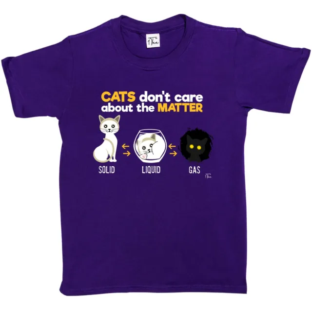 1T-shirt bambini ragazze gatti Don't Care About The Matter Science