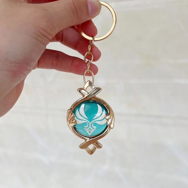 GENSHIN IMPACT FONTAINE Geo Cryo Cosplay Metal hyalin Pendant Necklace ...