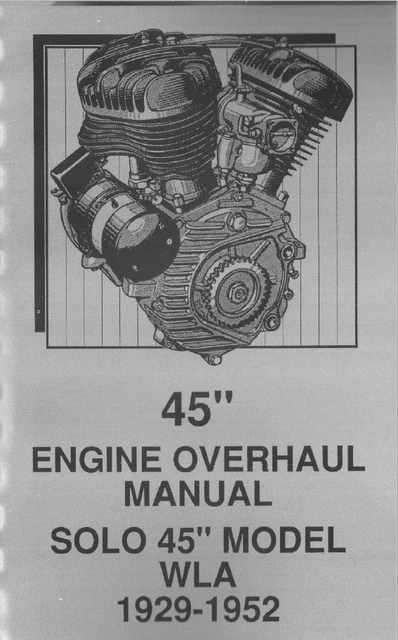 Harley Davidson WL45 1929 to 1952  -  Service Manual Workshop  110pag - ENG