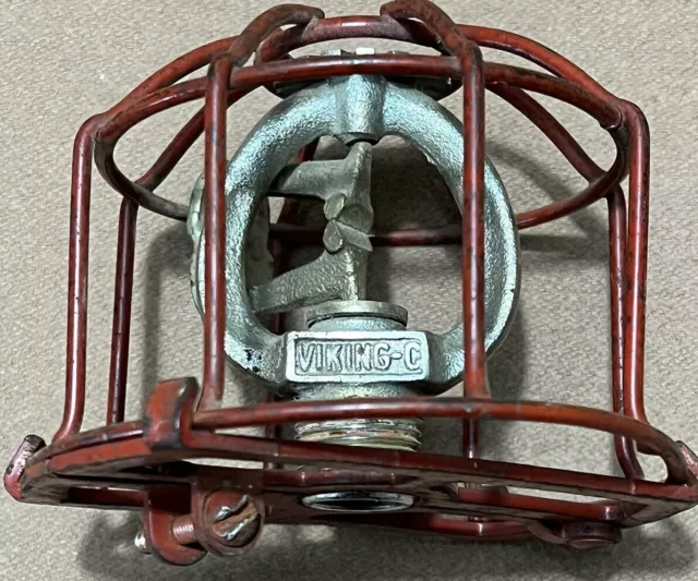Vintage Viking-C Fire Sprinkler Pendent SSPC With Cage MWG Co.