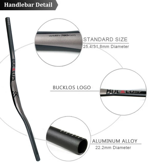 Bucklos MTB 31,8/25,4 mm Lenker Aluminiumlegierung flach/Steigstangen 660/720/780 mm 7
