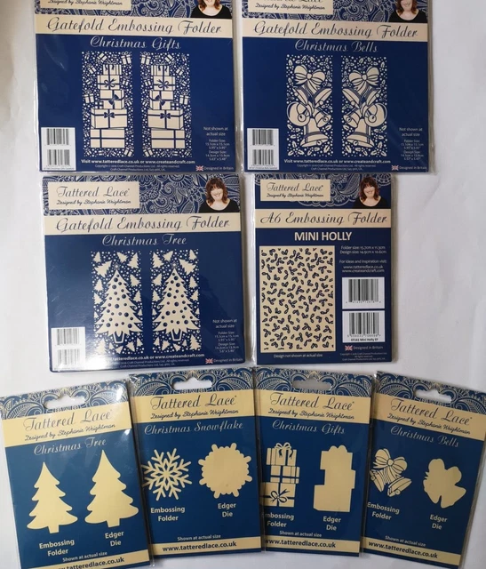 HUGE TATTERED LACE CHRISTMAS Embossing Folders & Dies BUNDLE Snowflake