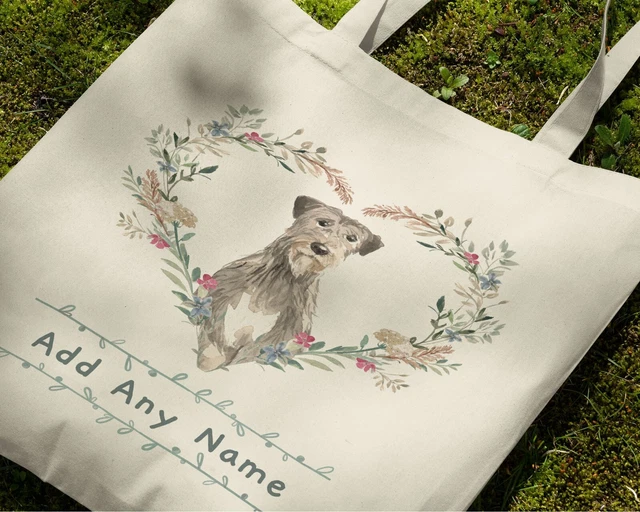 Personalised Irish Wolf Hound Dog Cotton Tote Bag - Add A Name