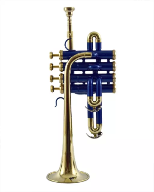 Piccolo Trumpet NEW BLUE BRASS Finish Bb/A FLAT PICCOLO TRUMPET +CASE+MOUTHPIECE