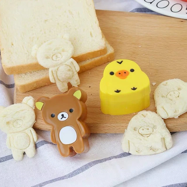 1 par de lindas bolas de arroz de dibujos animados bento molde pan galleta hágalo usted mismo modelado M-qi -AH