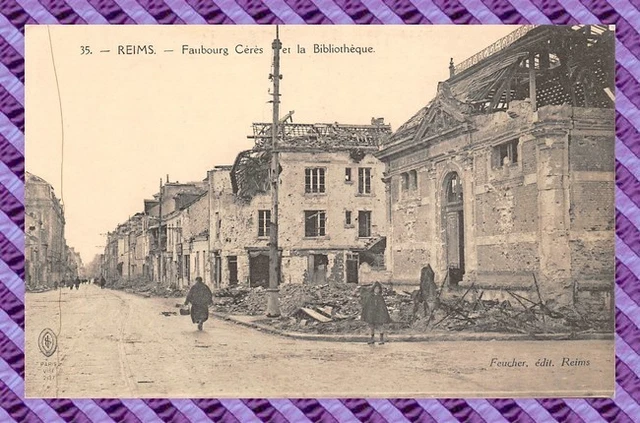 CPA 51 - REIMS - Faubourg ceres et la bibliotheque