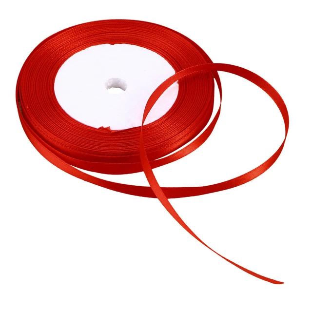 6mm Wide 25 Yard Polyester Silk Ribbon for Gift Package Gift Wrapping Crafting