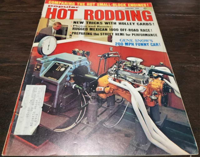 Popular Hot Rodding Magazine Feb 1969 Gene Snow's 200 MPH Funny Car