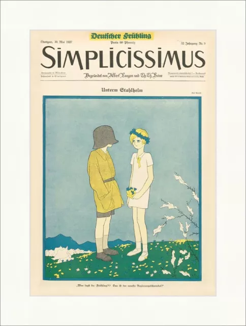 Titelseite der Nummer 9 von 1927 Karl Arnold Stahlhelm Simplicissimus 1645