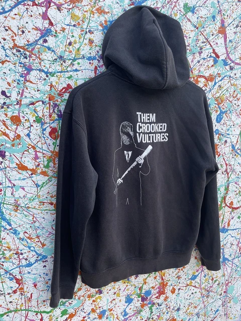 Felpa con cappuccio con cappuccio Them storto avvoltoi t-shirt 2009 QOTSA Foo Led Zeppelin