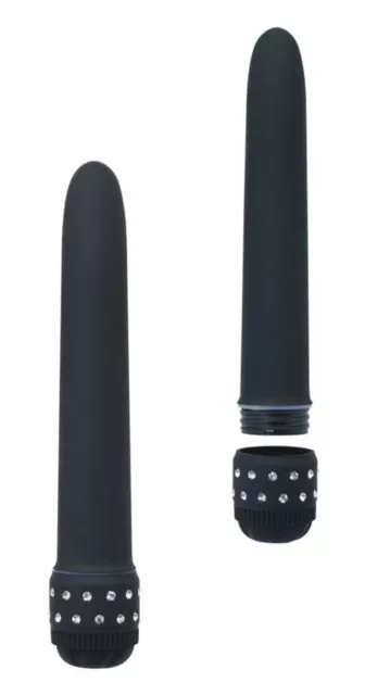 Vibratore vaginale nero classico fallo dildo liscio vibrante stimolatore morbido