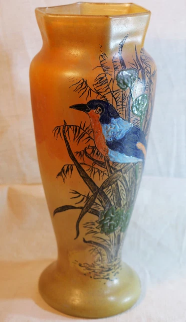 Rare Verre émaillé Legras - Décor Chien De Chasse, Braque, Chasse à Courre