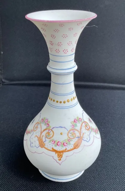 Vase en biscuit Napoléon III Ravissant décor peint main fleurs, insectes…