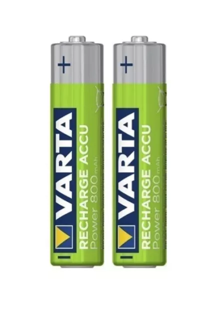 2 x Varta Power Akkus AAA 800 mAh Micro für zB Telefon Gigaset 2 Stück Accus