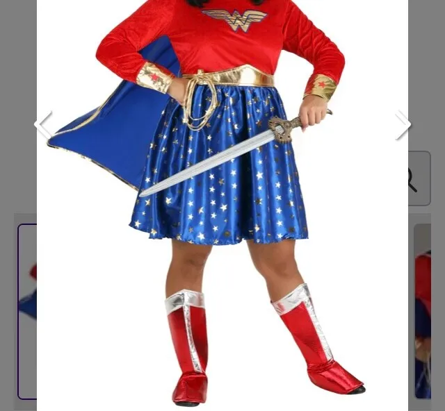 Wonder Woman Plus Size Long-Sleeved Dress costume size 5X 