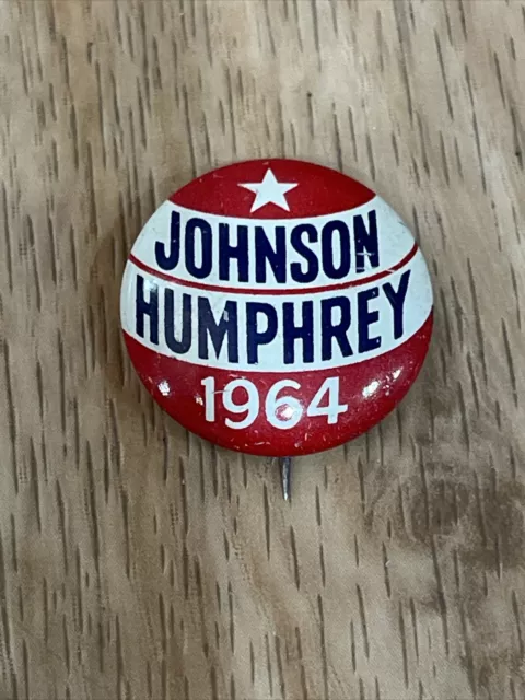 Vintage Lyndon Johnson Humphrey 1964 campaign pin button political Presidential