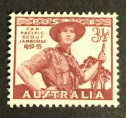 1952 Brown 3½d Scout Jamboree Stamp MNG