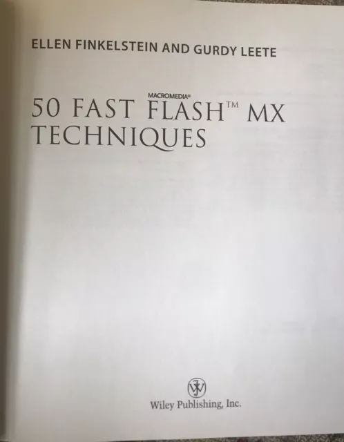 50 CD-ROM Fast Macromedia Flash MX Techniques inclus par Finkelstein et Leete 2