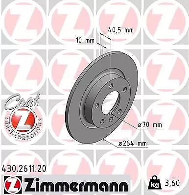 2x Zimmermann 430.2611.20 Bremsscheibe für OPEL CORSA ADAM S07 X15 M13