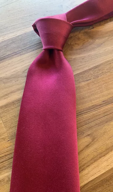 Broni 100% Silk Tie Burgandy 60" X 3.5" Italy Euc