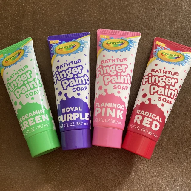 CRAYOLA BATHTUB FINGERPAINT 4 Color Variety Pack, 3 Ounce Tubes Finger