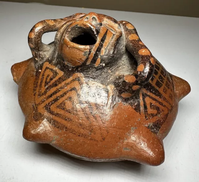Very Unique Aztec Inca Mayan Folk Art Pottery Red Clay Figure