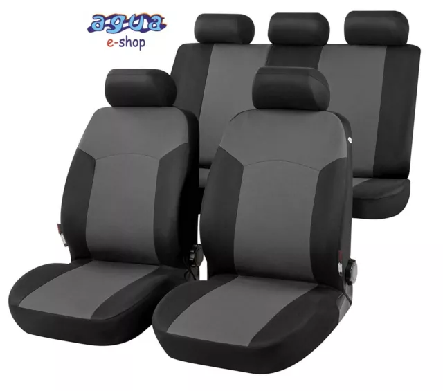 Fundas para Asientos AGR01 Para Jaguar Liners Auto Gris Negro Foderine Coprise