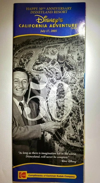 DISNEY DCA PARK Guide Map - 50th Anniversary of The Disneyland Resort ...