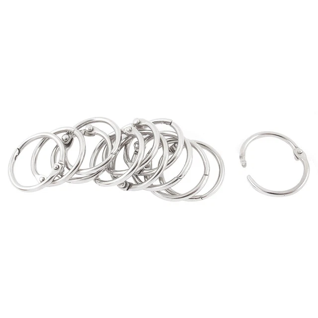 12 pcs 20mm Intérieur Dia Lâche Feuille Binder Charnière Snap Anneau Porte-clés