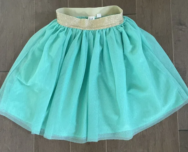 GAP Kids Turquoise Aqua Girls Mesh Tulle Skirt Ballerina Tutu Size Small 6/7 EUC