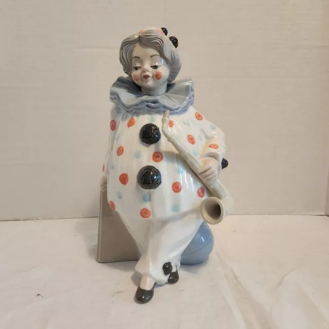 Vintage Tengra Clown Pierrot With Saxaphone Handmade Valencia Spain