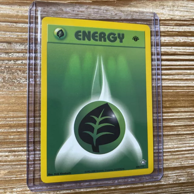 Pokemon Card Neo Genesis Grass Energy 108/111 1st Edition LP-NM