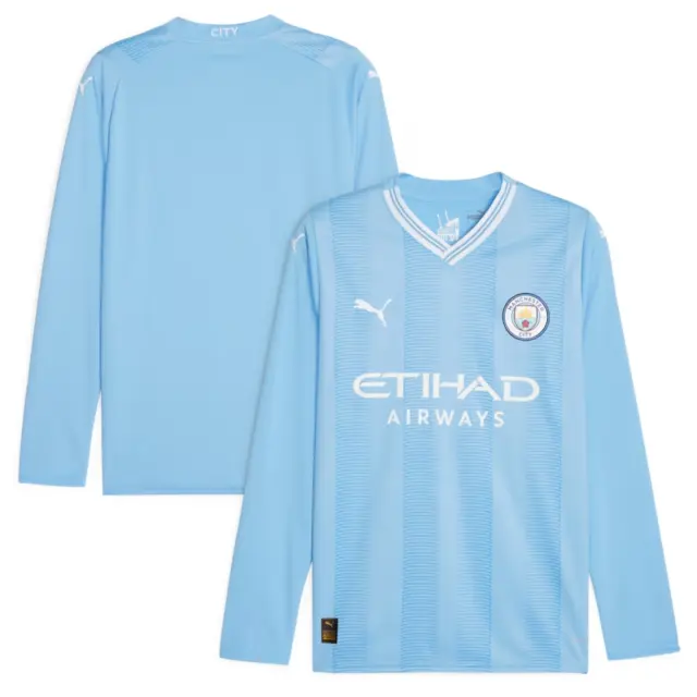Manchester City Football Shirt (Size L) Men's Puma Home LS Top - New