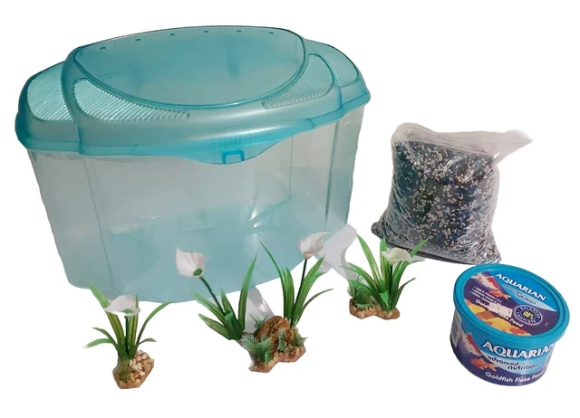 Interpet Nano Blue Plastic 15L Tank Aquarium Goldfish Starter Kit ~ Small