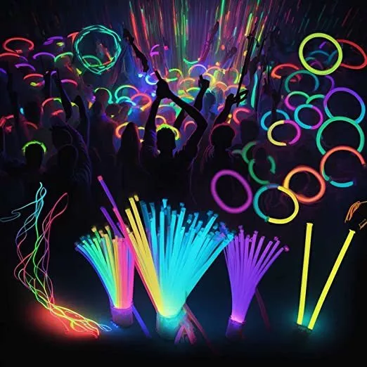 Kit Braccialetti Starlight Feste Luminosi Fluorescenti Discoteca Dj Colorati