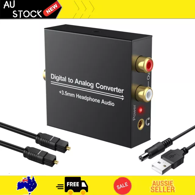 Digital Optical Coaxial Toslink to Analog L/R Audio Converter Adapter 3.5mm RCA
