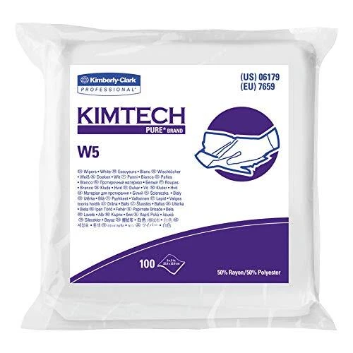 Kimtech 06179 W5 Critical Task Wipers Flat Double Bag Spunlace 9x9 White 100 ...