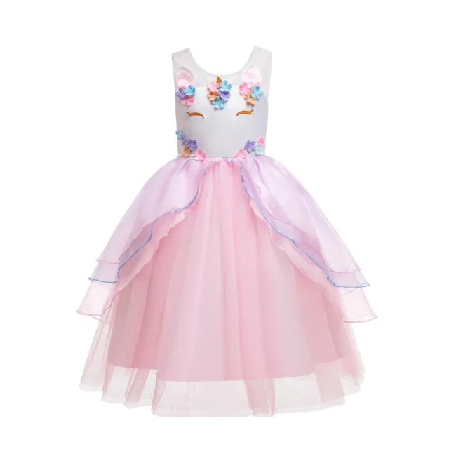 ELSA & ANNA® Girl Fancy Dress Snow Queen Princess Unicorn Dress Costume UN2106-P